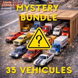 Mystery Bundle – Pickups, Trucks, Buggies, Semi & Buses (35 Die-Cast Vehicles)